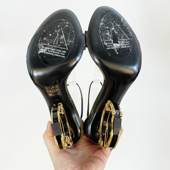 Dolce & Gabbana Keira Green Camouflage DG Logo Baroque Heel Sandals IT 39.5 - Picture 9 of 10